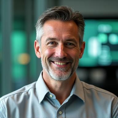 Portrait of Marcus Thorne, co-founder of Vitality Crest, exuding professionalism and insight.