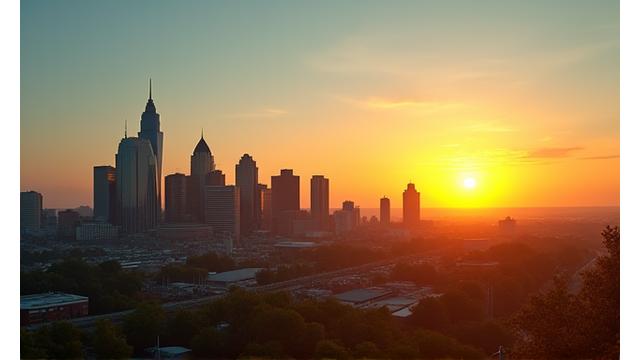 Nashville skyline at sunset, representing Vitality Crest's local community connection.