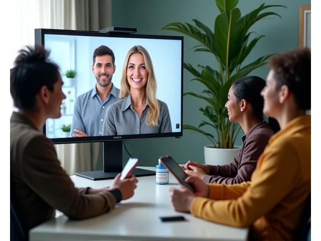 Diverse group of wellness experts collaborating digitally, representing Vitality Crest's Q&A sessions.