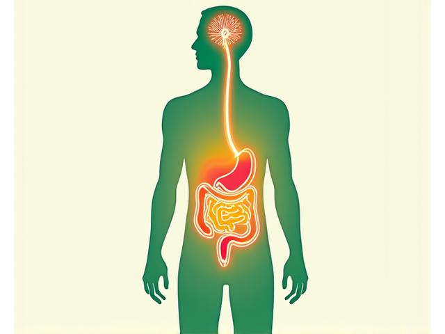 Infographic showing gut-brain-immune system connections with vibrant health