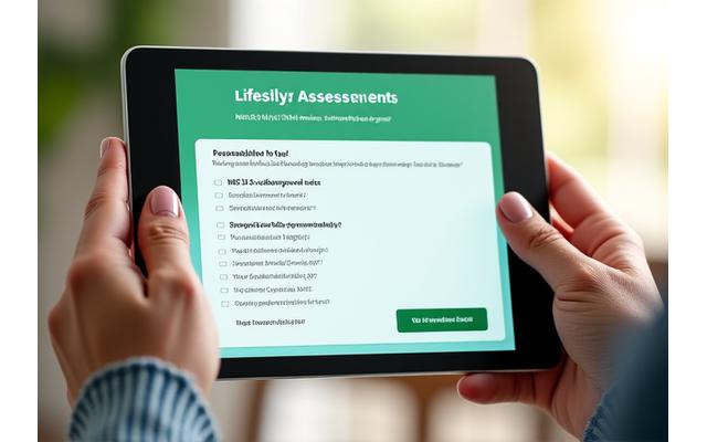 Preview of Vitality Crest Lifestyle Assessment Interface with sample questions