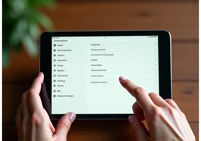Illustration of a person managing settings on a sleek tablet, representing user control over their account data and preferences.