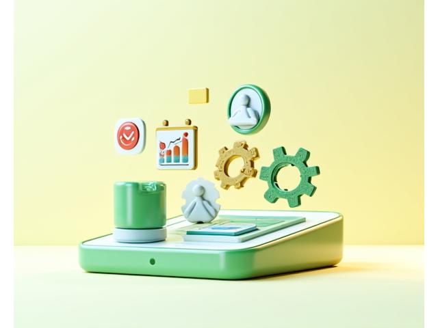 Illustration of a comprehensive wellness toolkit with digital icons: a health report, a calendar, and a person meditating.